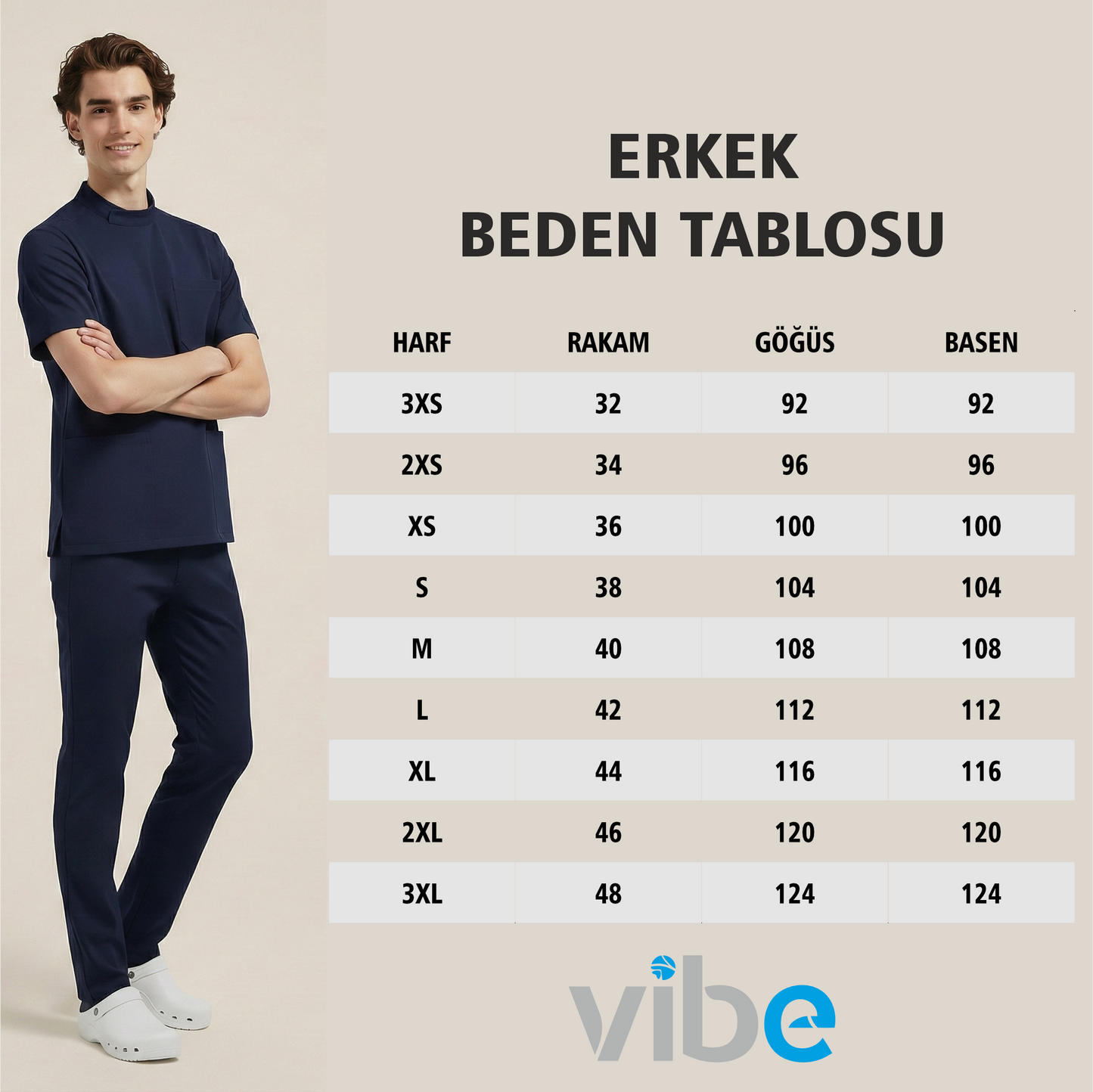 TRIO MEN - HAKİ (ERKEK SCRUB)