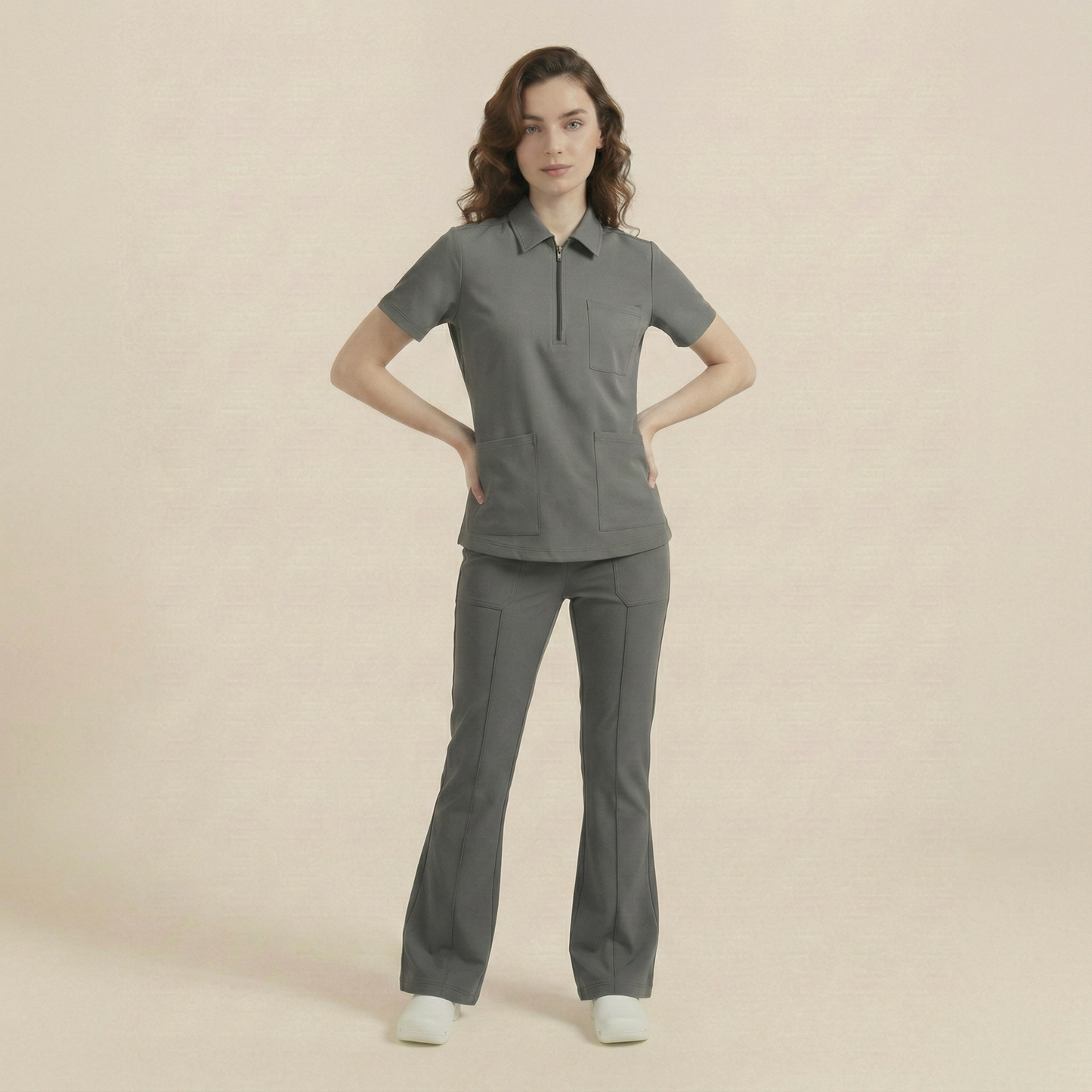 KYRA POLO - GRİ (KADIN SCRUB)