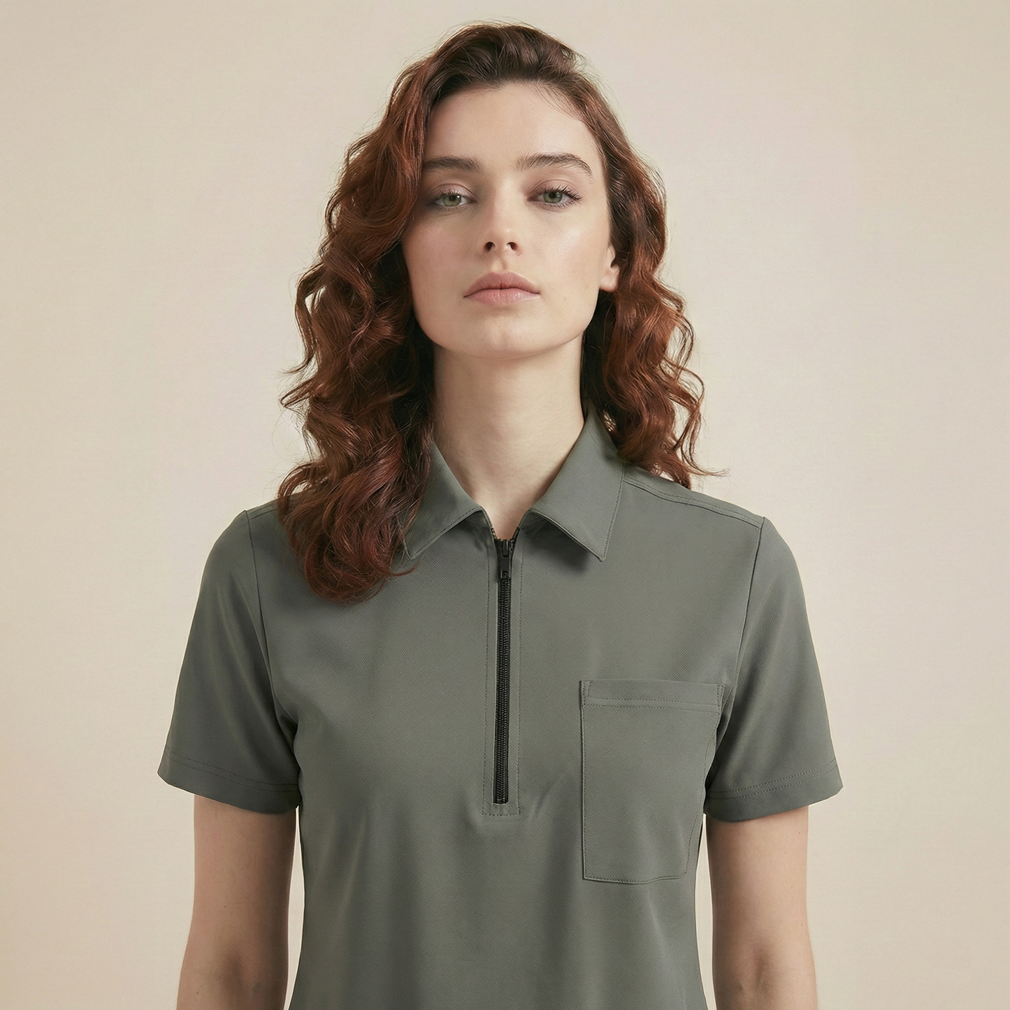 KYRA POLO - GRİ (KADIN SCRUB ÜST)