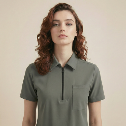 KYRA POLO - GRİ (KADIN SCRUB ÜST)