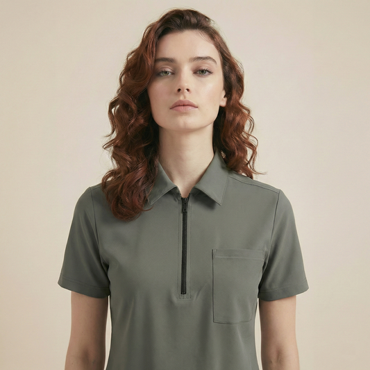 KYRA POLO - GRİ (KADIN SCRUB ÜST)