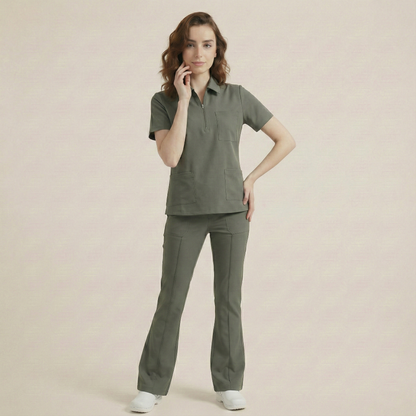 KYRA POLO - HAKİ (KADIN SCRUB)