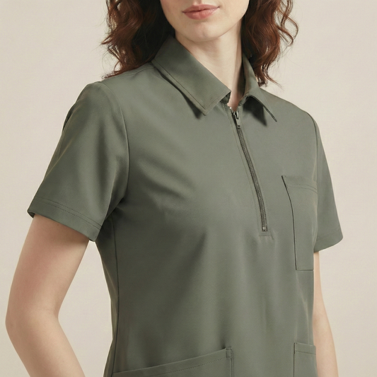 KYRA POLO - HAKİ (KADIN SCRUB)