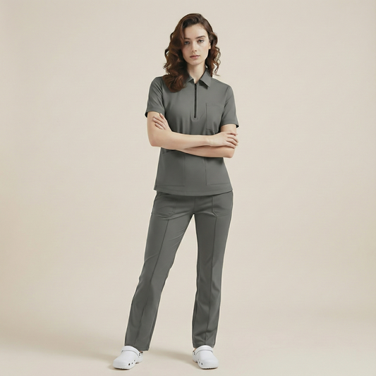 KYRA POLO - GRİ (KADIN SCRUB)