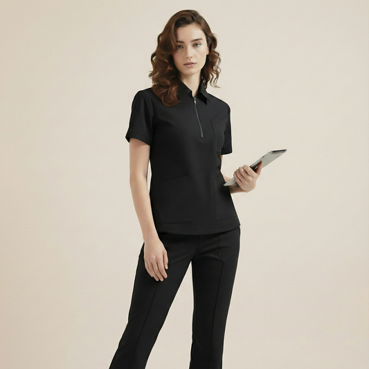 KYRA POLO - SİYAH (KADIN SCRUB)