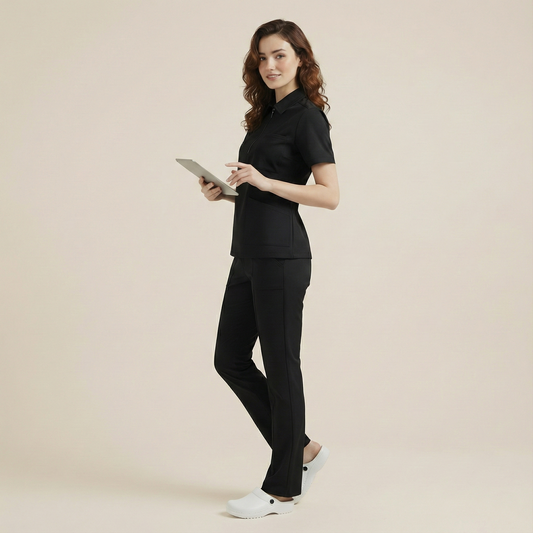 KYRA POLO - SİYAH (KADIN SCRUB)