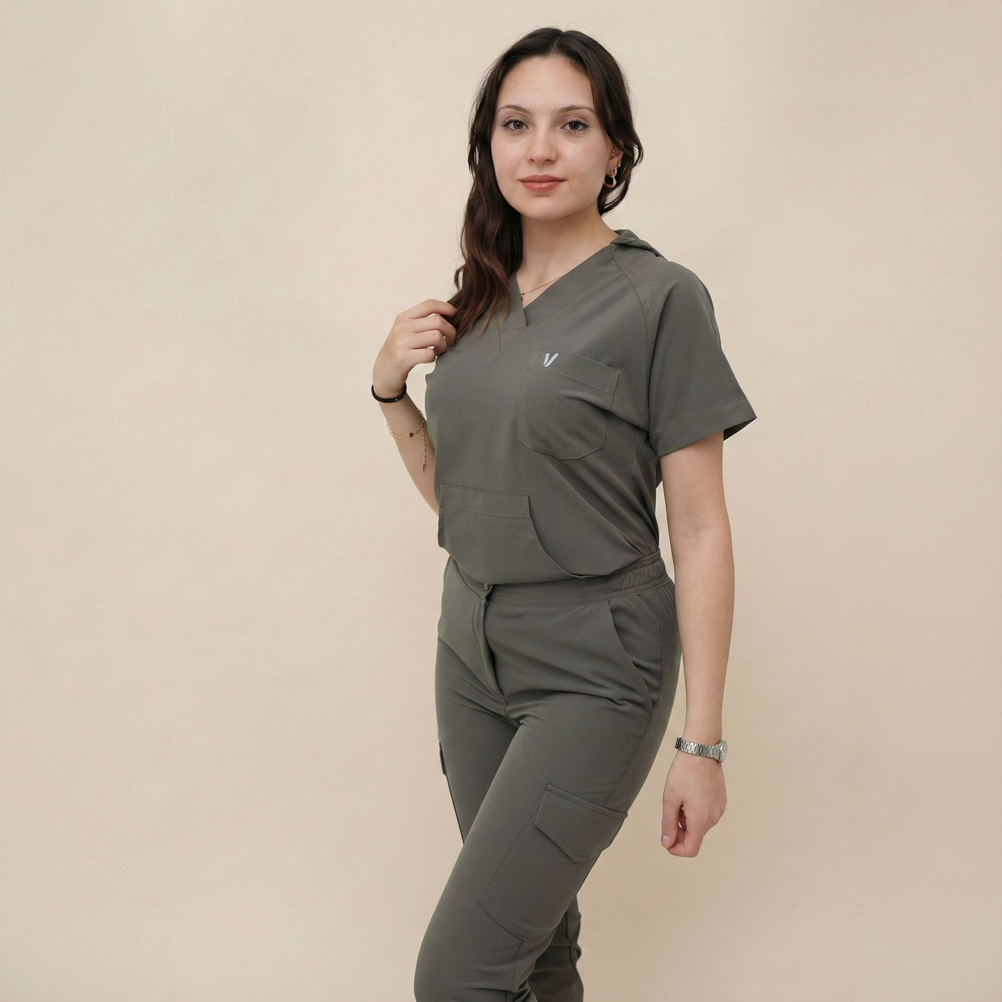 LAGARY S-HOOD - HAKİ (KADIN SCRUB)