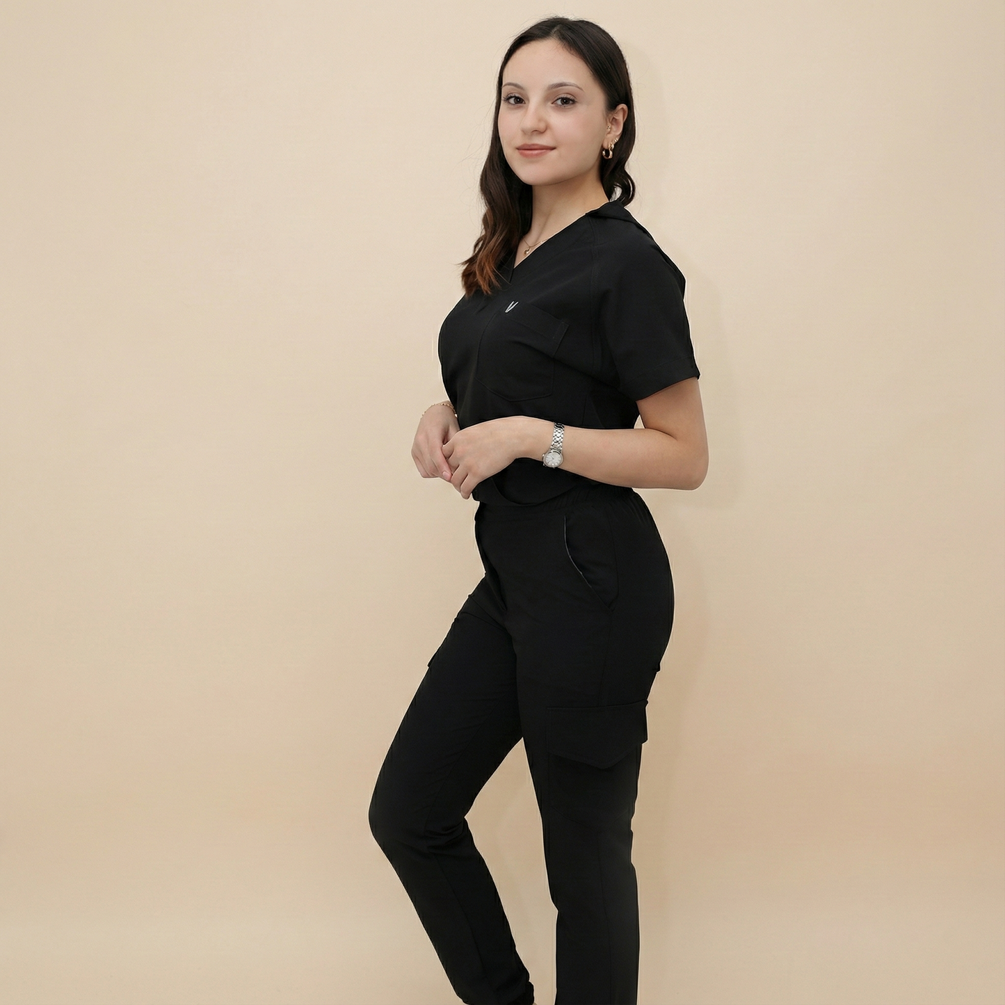 LAGARY S-HOOD - SİYAH (KADIN SCRUB)