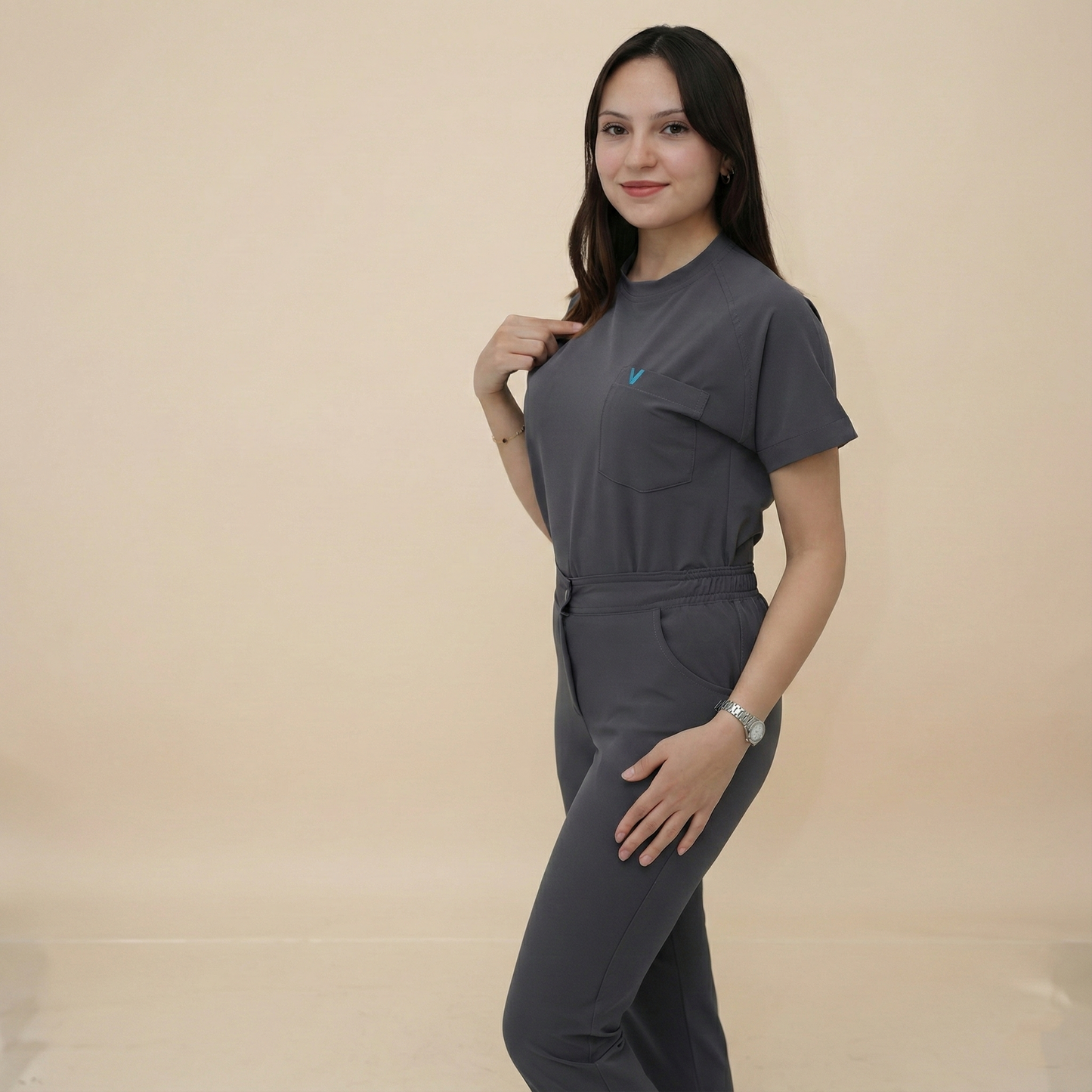 LAGARY S-İSPANYOL - GRİ (KADIN SCRUB)