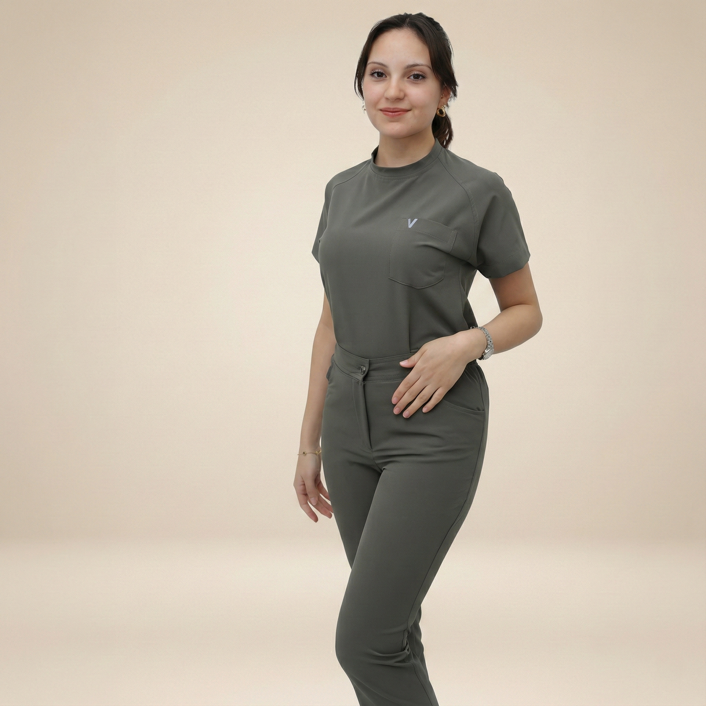 LAGARY S-İSPANYOL - HAKİ (KADIN SCRUB)